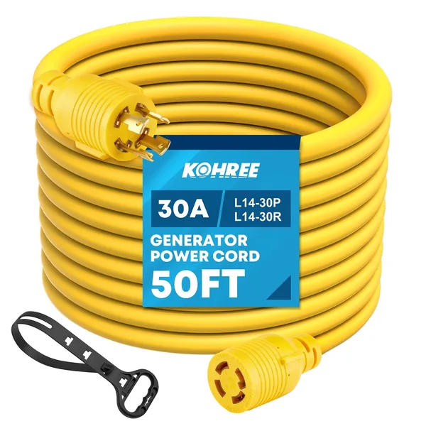 Representative photo: Kohree 30 Amp Generator Extension Cord